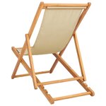 vidaXL Chaise de plage Beige Bois de teck massif