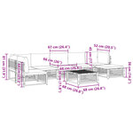 vidaXL Salon de jardin avec coussins 8 Pièces bois massif d'acacia