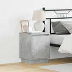 vidaXL Meuble de chevet avec éclairage LED Béton gris 39x34 5x50 cm