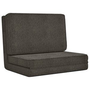 vidaXL Chaise pliable de sol Gris foncé Tissu