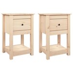 vidaXL Tables de chevet 2 Pièces 40x35x61 5 cm Bois de pin massif