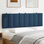 vidaXL Coussin de tête de lit Hanko bleu 160 cm tissu