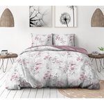 Parure de couette 240 x 260 cm - Housse de couette + 2 taies d'oreiller 100  coton 57 fils