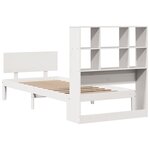 vidaXL Lit bibliothèque sans matelas blanc 90x200cm bois de pin massif