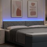 vidaXL Tête de lit avec des lumières à LED Gris clair 200 cm tissu