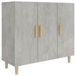 vidaXL Buffet gris béton 90x34x80 cm bois d'ingénierie