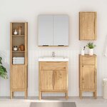 vidaXL Meuble sous Lavabo de Salle de Bain FLORO Cire marron