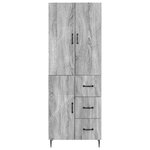 vidaXL Ensemble de Meubles 2 Pièces Sonoma gris 66 x 34 5 x 89 5 cm