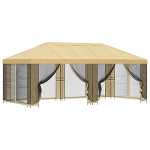 vidaXL Abri de jardin avec parois 6 x 3 m Crème Polyester et Acier