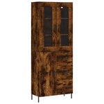 vidaXL Buffet haut Chêne fumé 69 5x34x180 cm Bois d'ingénierie