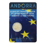 2 euros commémorative Andorre BU 2022 - Accord Monétaire.