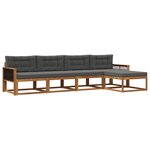 vidaXL Ensemble de canapés d'extérieur 5 Pièces Naturel et Anthracite