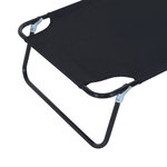 Bain de soleil pliable transat inclinable 4 positions chaise longue de lecture 3 coussins fournis noir
