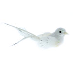 Oiseaux décoratifs Blanc (sur pince) 2 pièces