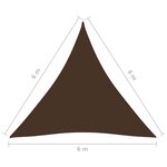 vidaXL Voile de parasol Tissu Oxford triangulaire 6x6x6 m Marron