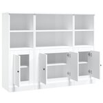 vidaXL Buffets 3 Pièces blanc brillant bois d'ingénierie