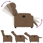 vidaXL Fauteuil inclinable électrique Marron Tissu