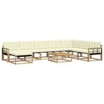 vidaXL Ensemble de canapés d'extérieur 9 pc Blanc et crème
