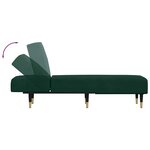 vidaXL Chaise longue vert foncé velours