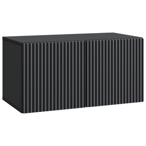 vidaXL Meuble TV mural 59 5 x 31 x 30 cm Noir Bois d'ingénierie