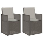 vidaXL Chaises de jardin salle à manger 2 pc Gris clair PP