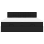 VidaXL Cadre de lit ottoman avec matelas noir 160x200 cm similicuir