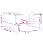 vidaXL Table basse sonoma gris 60x60x30 cm bois d'ingénierie