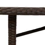 vidaXL Table de jardin avec dessus en verre marron résine tressée
