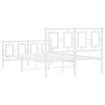 vidaXL Cadre de lit métal sans matelas et pied de lit blanc 120x190 cm