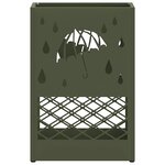 vidaXL Porte-parapluie avec stockage Vert olive 28 x 12 x 41 cm Acier