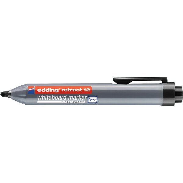 Marqueur Tableaux blancs retract 12 Noir Pointe Ronde 1 5-3 mm EDDING