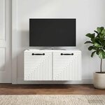 vidaXL Meuble TV mural Blanc 59 5 x 41 x 30 cm Bois d'ingénierie