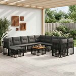 vidaXL Ensemble de canapés d'extérieur 12 pc Noir et Gris foncé