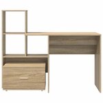 vidaXL Bureau Chêne Sonoma 131 5 x 50 x 106 5 cm Bois d'ingénierie