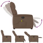 vidaXL Fauteuil inclinable de massage électrique marron tissu