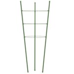 vidaXL Supports pour plantes de jardin 3 anneaux 5Pièces Vert 75 cm Acier