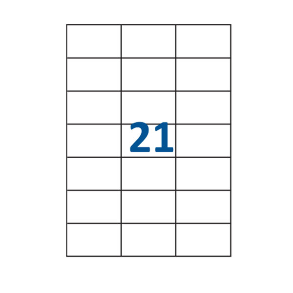 Lot de 200 Planches étiquettes autocollantes blanches sur feuille A4 : 70 x 42 3 mm (21 étiquettes)