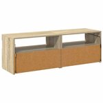 vidaXL Meubles TV avec lumières LED 2 Pièces Chêne sonoma 60x35x40 cm