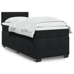 vidaXL Sommier à lattes de lit avec matelas noir simple velours
