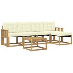 vidaXL Ensemble de canapés d'extérieur 6 Pièces Blanc et crème