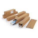 Tube carton carré brun à fermeture adhésive 105x500 mm (lot de 10)