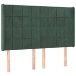 vidaXL Tête de lit avec oreilles Vert foncé 147x16x118/128 cm Velours