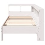 vidaXL Lit bibliothèque sans matelas blanc 90x190cm bois de pin massif