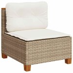 vidaXL Salon de jardin avec coussins 7 Pièces beige résine tressée