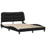 vidaXL Cadre de lit avec LED sans matelas Hvar noir et blanc 120x200 cm