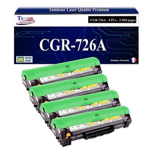 T3AZUR -4x Toners compatibles avec Canon 726 (3483B002) pour Canon LBP6200D  LBP6230DW LBP-6200D  LBP-6230DW