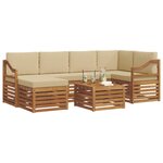 vidaXL Ensemble de canapé d'angle avec coussin 7 Pièces Naturel et Beige