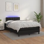 vidaXL Sommier à lattes de lit matelas LED noir 120x190 cm similicuir