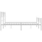 vidaXL Cadre de lit métal sans matelas et pied de lit blanc 140x190 cm