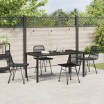 vidaXL Ensemble de salle à manger pour jardin 5 Pièces Noir Poly rotin